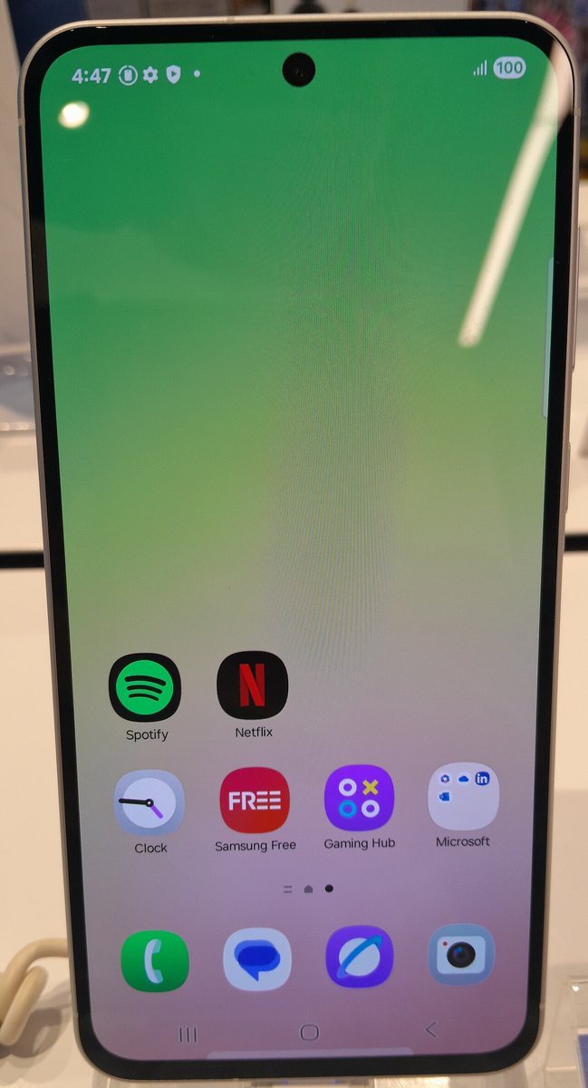 A Samsung Galaxy A56 on a retail display